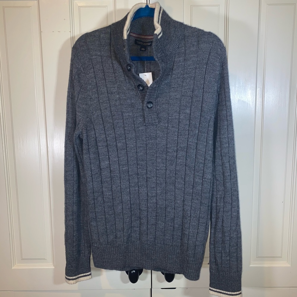Banana Republic Wool Alpaca Button Sweater Gray